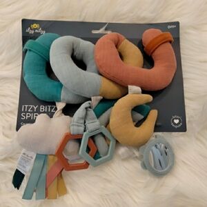 Itzy Ritzy bitzy spiral rainbow car seat stroller activity toy with ribbons